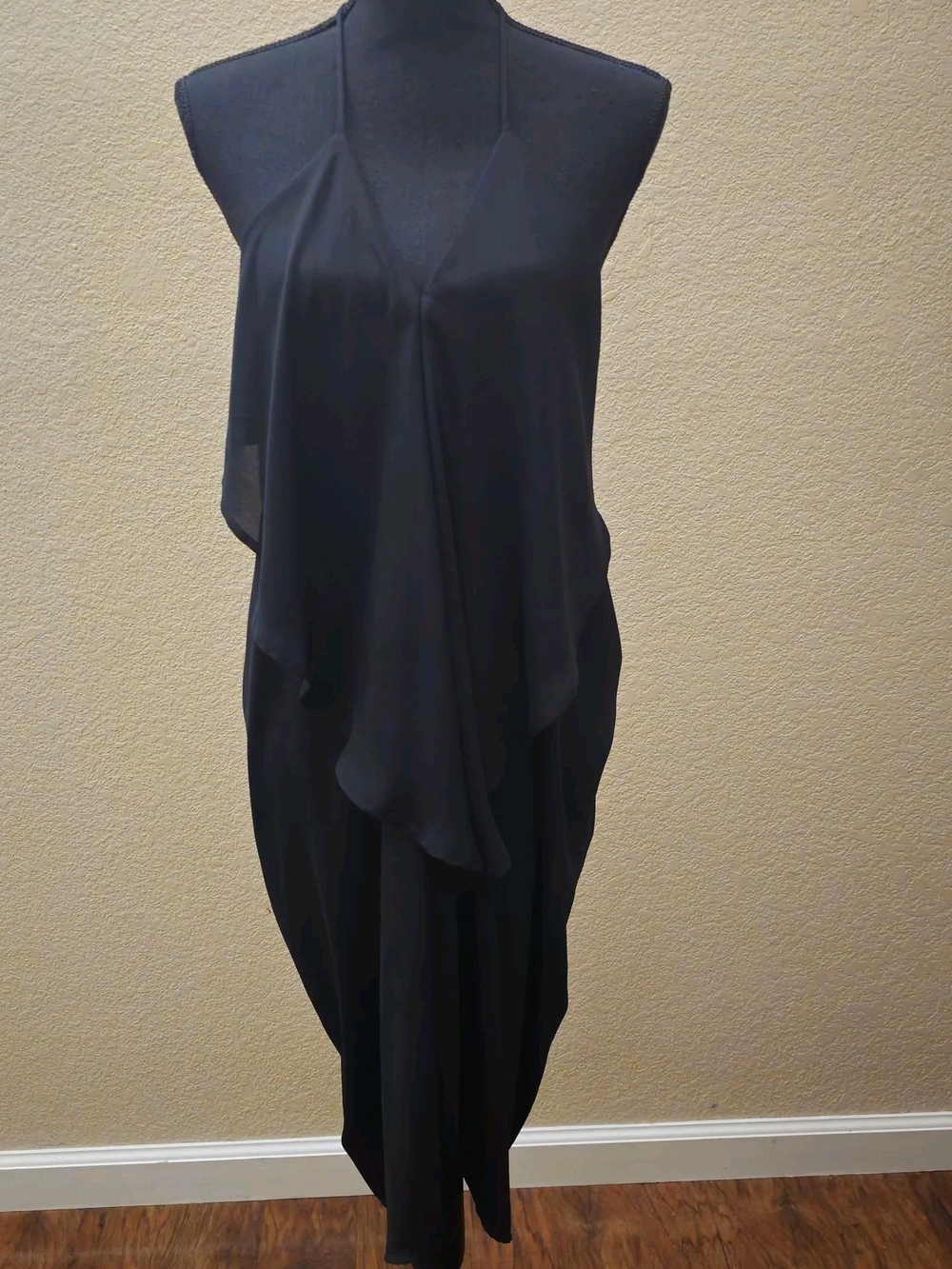 Love Culture Black Strapless Draped Evening Dress